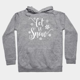 Simple Elegant Let It Snow Whimsical Christmas Calligraphy Hoodie